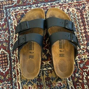 Birkenstock Black Sandals with Tan Footbed